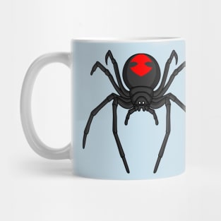 Scary black widow spider cartoon illustration Mug